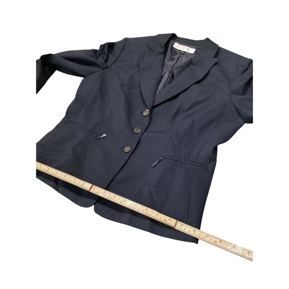 Tahari Arthur S. Levine Navy Pinstripe Blazer Size 10 - Picture 10 of 10